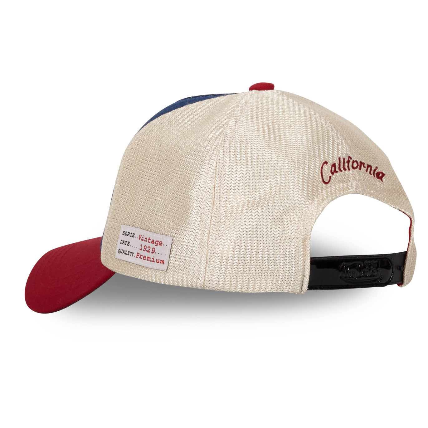 Casquette Vondutch Bleu/Rouge/Beige Trucker Snapback en Denim VINTAGE