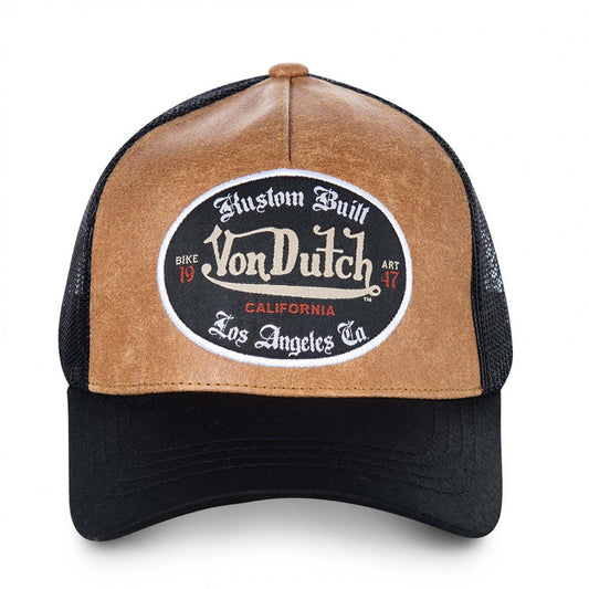 Casquette Vondutch Marron Trucker Strapback / Boucle en Simili GRL